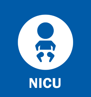 An icon of a baby with the acronym NICU
